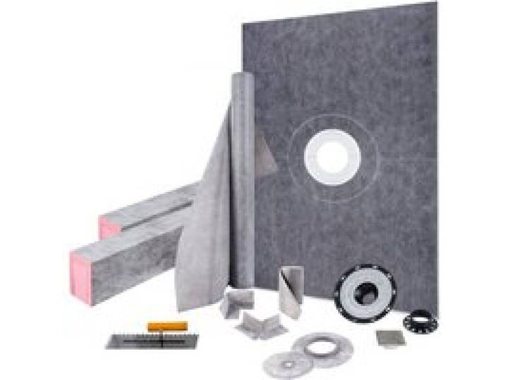 VEVOR Kit Receveur de Douche 96,5x152,4 cm Seuil de Douche Étanche avec Drain Central ABS Truelle Acier Inoxydable Grille 10 cm 2 Bordures Découpables Réparation Installation pour Salle de Bain Maison