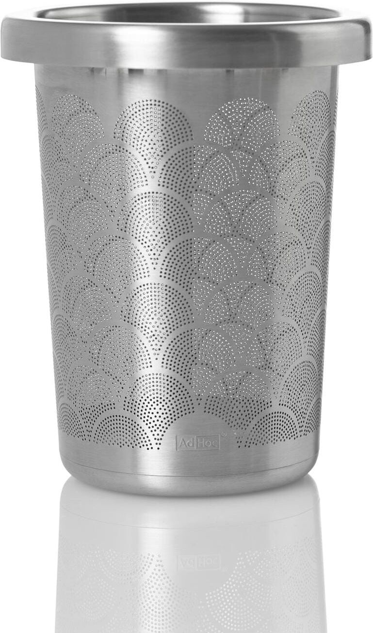 Teesieb ADHOC "Fusion Glass 400 ml, 1 Stück", silber (silberfarben, transparent), Edelstahl, Küchensiebe, Teesieb silberfarben, transparent Einheitsgröße