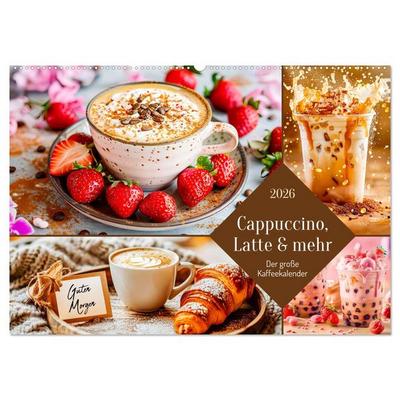 Cappuccino, Latte und mehr - Der große Kaffeekalender (Wandkalender 2026 DIN A2 quer), CALVENDO Monatskalender