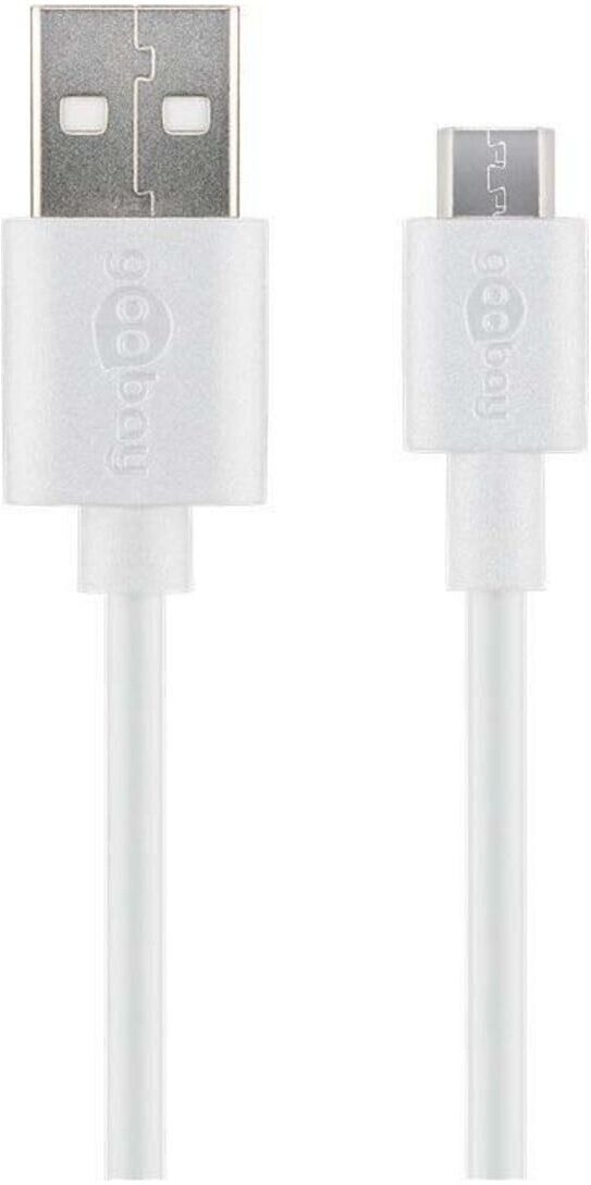 Goobay Micro-USB Ladekabel 2.0 1m weiß (43837)
