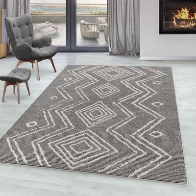 Teppich AYYILDIZ TEPPICHE "TAZNAXT 5104", schwarz, B:140cm H:11mm L:200cm, Polypropylen, Teppiche, Teppich, Pflegeleicht / Modern