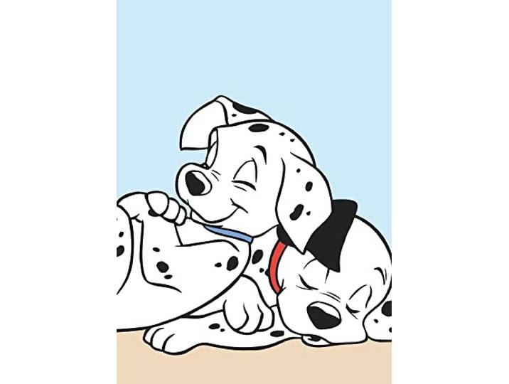 Komar 101 Dalmatien Cuddle – Taille : 50 x 70 cm Décoration murale (sans cadre) – Disney