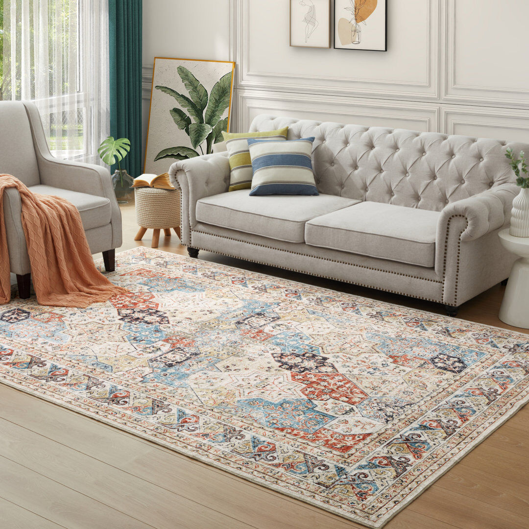 Latitude Vive Califano Oriental Indoor / Outdoor Area Rug Beige;Red;Blue;COASTAL Rectangle 160 x 230cm