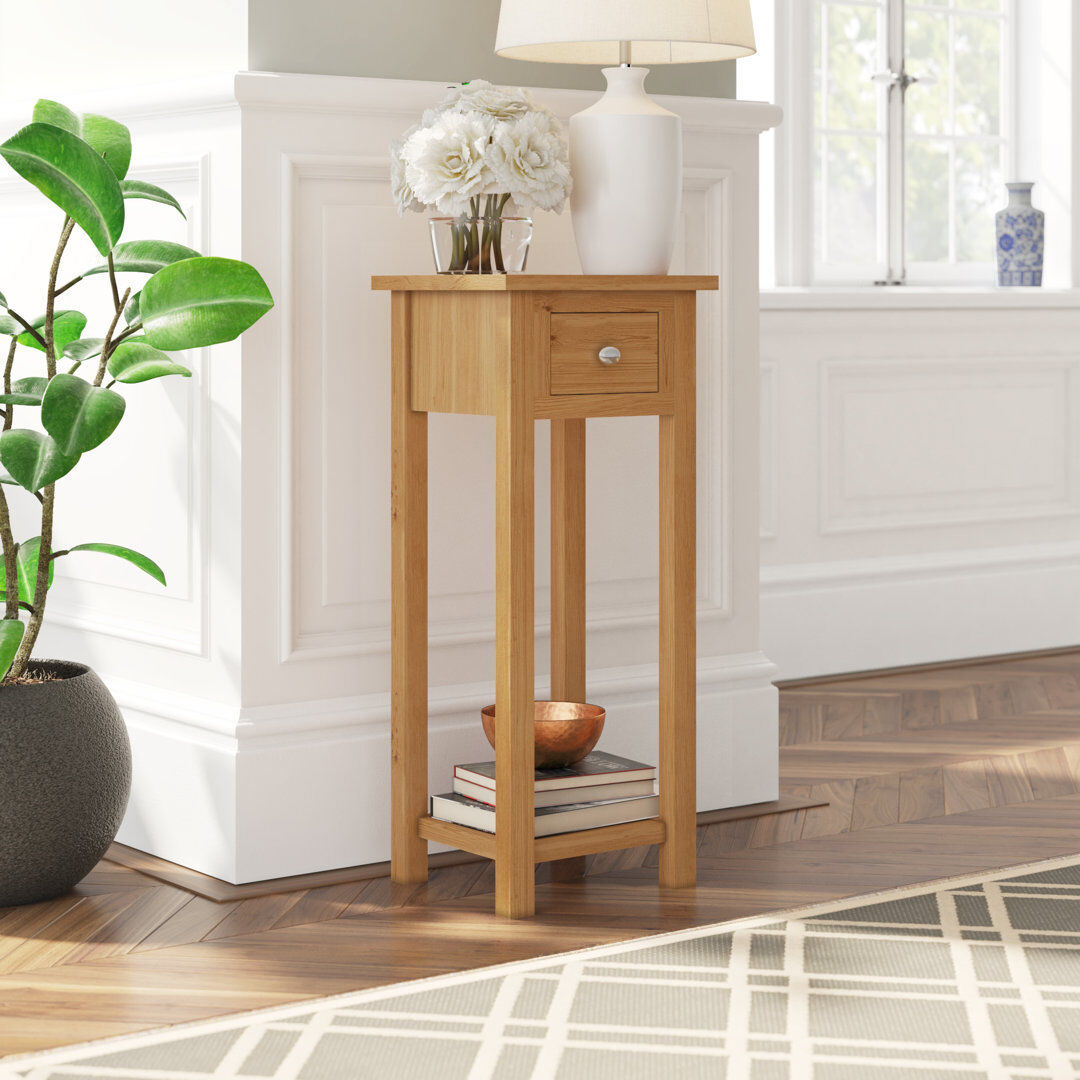 Natur Pur Frazier Solid Wood Oak Plant Stand 1 Tier Brown 80cm H X 35cm L X 32cm D