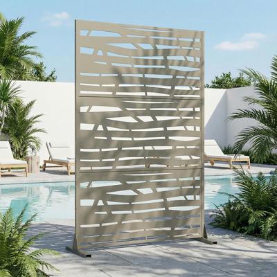 Dovelina Jungle Metal Privacy Screen Panel Free Standing