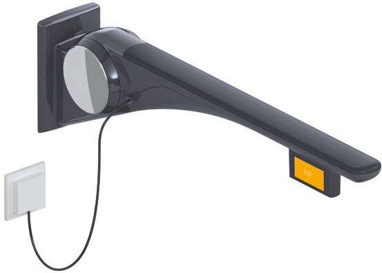 Hewi 802 Rail porteur LifeSystem 802.50.46260DR 750, anthracite brillant/anthracite mat, bouton radio, gauche