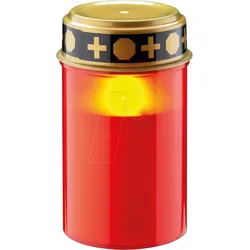 GOOBAY 74366 - LED Grablicht rot mit Flackerflamme, Timerfunktion