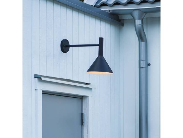 PR Home Aussenwandleuchte Tripp, dimmbar, alu / grau / zink, Metall, Skandinavisch, Wandleuchte außen