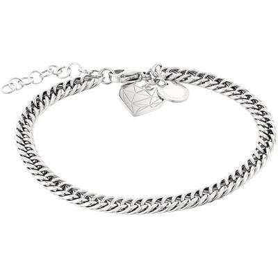Armband LIEBESKIND BERLIN "Schmuck Geschenk Edelstahl Armkette Herz", silber (silberfarben), Armbänder, Damen, 21cm, Edelstahl, Armband