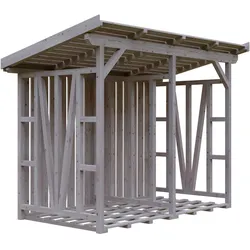 Skan Holz Holzunterstand Max 1 + 2 naturbelassen