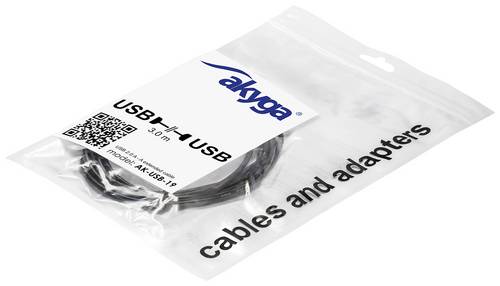 Akyga USB-Kabel USB-A Stecker, USB-A Buchse 3.00m Schwarz AK-USB-19