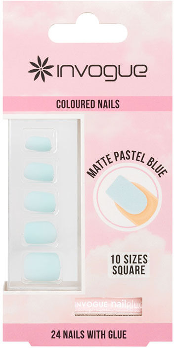 Invogue Faux-ongles Colorés Carré Ongles