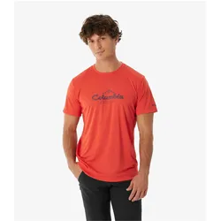 Columbia, Herren, Sportshirt, Zero Rules Light Graphic Crew (XXL), Rot, Mehrfarbig, XXL