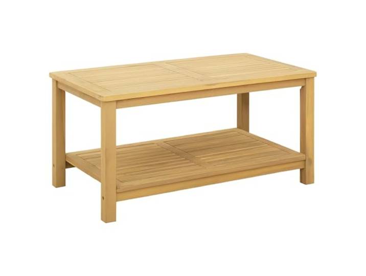 Beistelltisch aus massivem Akazienholz, 90 x 50 x 45 cm, rustikaler Stil