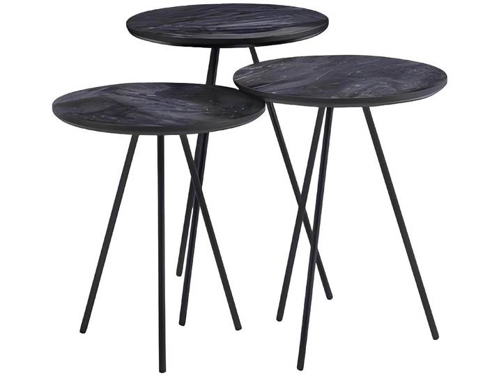 Xlmoebel Beistelltisch Runde Beistelltische im modernen Design für stilvolle Akzente (3-teilig, 3x Beistelltische), Hergestellt in Europa