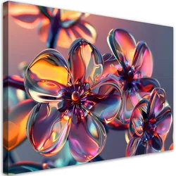 WANDBILD glasblumen in pastellfarben
