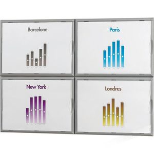 Paperflow Prospekthalter 4066x4.35 Info, silber, Wandprospekthalter, Kunststoff, 4 x A4
