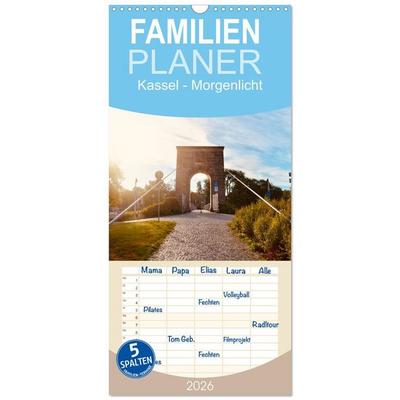 Familienplaner 2026 - Kassel - Morgenlicht mit 5 Spalten (Wandkalender, 21 x 45 cm) CALVENDO