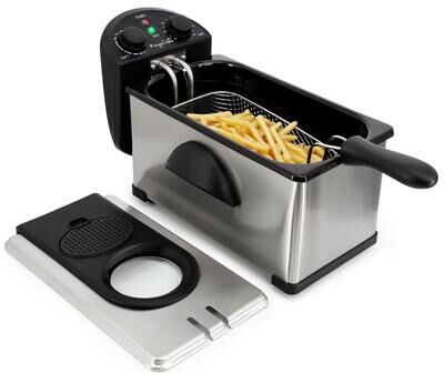 MegaChef 3.17 Quart Stainless Steel Electric Deep Fryer with Timer