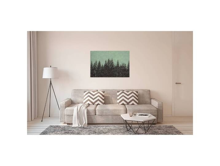 Impression sur toile Black Forest Polyester PVC / Épicéa Vert/Vert 90 x 60cm