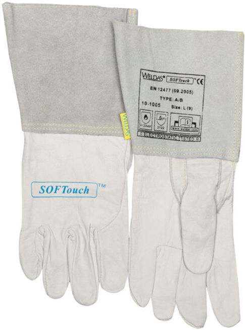 WELDAS Gants de soudure (Argon) n° 10-1005, taille S, cuir de veau (1 paire) (10-1005S)