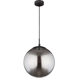 LED Hängeleuchte Deckenleuchte Esszimmerleuchte Metall Schwarz Rauchglas H 120 cm