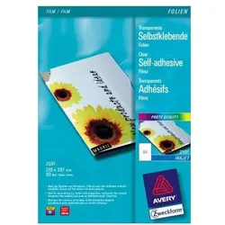 Avery, Etiketten, ZW. Ink-Jet Folien A4 2501Z 0,17mm,selbstklebend 50 Blatt
