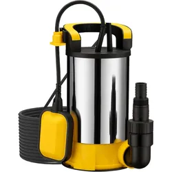Wiltec, Wasserpumpe, flachsaugende Tauchpumpe Schwimmer 550W Edelstahl Tiefbrunnenpumpe Pumpe (Durchlaufpumpe)
