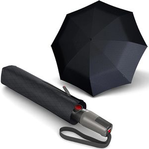 Knirps Regenschirm T.400 XL Duomatic men's pattern, sturmfest, Auf-Zu-Automatik, Ø 115 cm für 2 Personen, 36 cm Taschenschirm