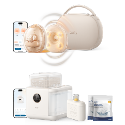 eufy Wearable Breast Pump S2 Pro & Baby Bottle Washer S1 Pro Bundle