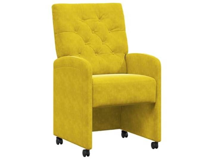 Coespram 2er Set Esszimmerstühle mit Rollen Gelb Samt 58x67x97 cm Moderne Samtsessel mit Rollen für Esszimmer und Arbeitszimmer. Ergonomischer Sitzkomfort mit verlässlicher Stabilität.