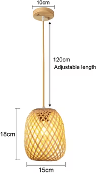 Inspire Curations Handwoven Bamboo Art Wall Sconce 15x18cm cy no Blub