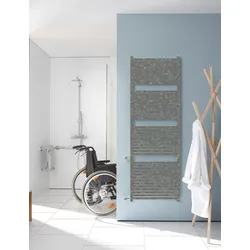 Zehnder Design-Heizkörper Toga Austausch, 1148x35x600 mm, Grau Aluminium, wahlweise rechts oder links anschlussbar
