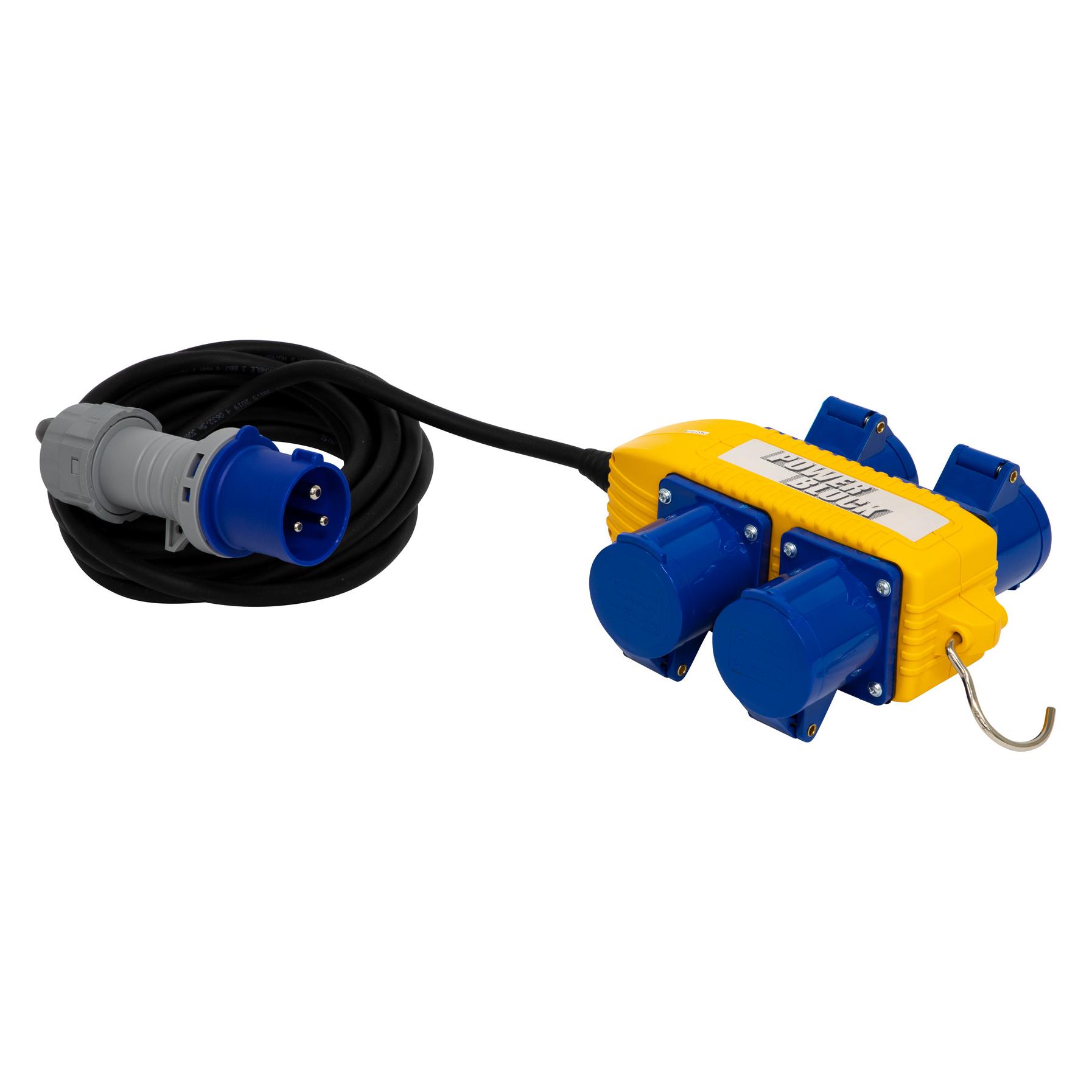 Brennenstuhl CEE Verlängerungskabel IP44 mit Powerblock (4-fach Verlängerung für aussen, Aussen-Verteiler mit (4x, CEE 16/3) (1166308)