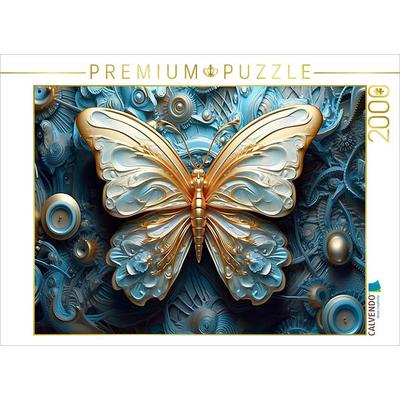 CALVENDO Puzzle Mechanisches Design eines Schmetterlings - Steampunk | 2000 Teile Lege-Größe 90x67cm Foto-Puzzle für glückliche Stunden