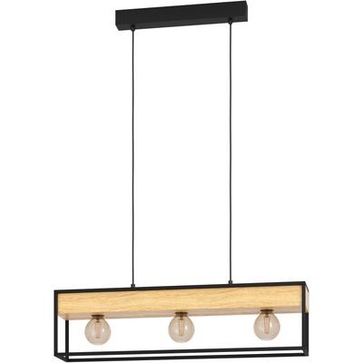 EGLO Hängeleuchte "LIBERTAD 1", braun (schwarz, braun), H: 110cm, 1 Stk., Leuchten, Hängeleuchte in schwarz und braun aus Stahl, Holz - exkl. E27 - 40W, Hängeleuchte