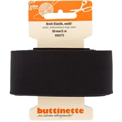 buttinette Gummiband "Breit-Elastik", schwarz, Breite: 50 mm, Länge: 5 m