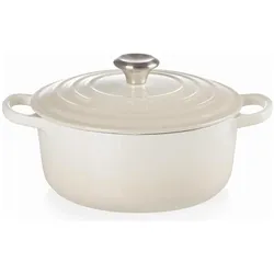Le Creuset Gietijzeren ronde braadpan in Meringue 28cm - 6,7l (21177287164430), Pfanne + Kochtopf, Weiss