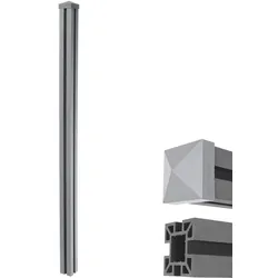 WPC-Pfosten Savoie-WPC-Zaun, Pfeiler Pfahl, Stecksystem 1,88m ~ grau