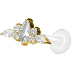 PTFE Labret mit Innengewinde + Titan-Aufsatz DESIGN
