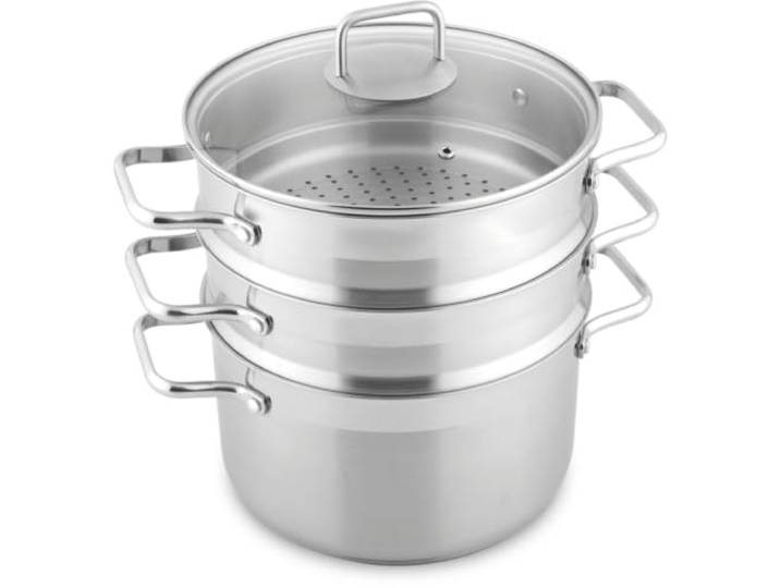 Cuiseur vapeur ESSENTIELB 24cm inox avec couvercle