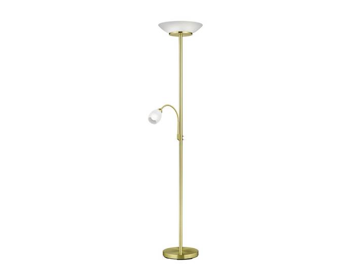 Led-Deckenfluter, Messingfarben, Metall, Glas, 34x180x34 cm, getrennt schaltbar, Lesearm, Flexarm, mit Schalter, Lampen & Leuchten, Innenbeleuchtung, Stehlampen, LED-Deckenfluter