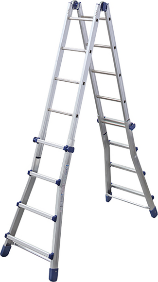 Facal Briko Blu BB/3, 2x9 gradini, 4.56 m - Scala in alluminio telescopica - Altezza stimata operativa 5.50 m