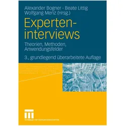 Experteninterviews, Fachbücher von Alexander Bogner, Wolfgang Menz, Beate Littig