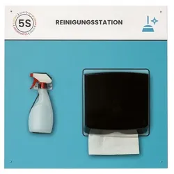 Paperflow Lean Management Board »Feuchtreinigungsstation« 75/75 cm blau blau, 75x75 cm