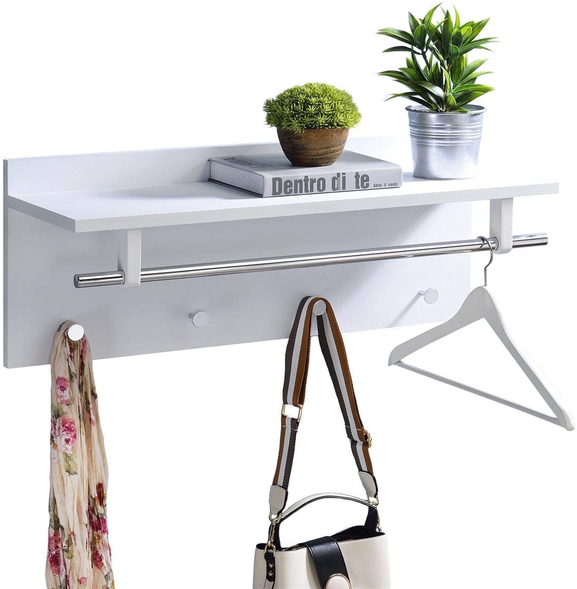 Unyqoos Wandgarderobe met Kapstok en Hoedenplank voor Compacte Opbergruimte