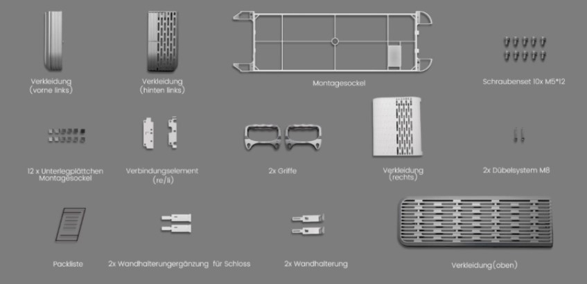 Sigenergy SigenStor Installation Kit für Bodenmontage mit verstellbaren Standfüßen 11170033