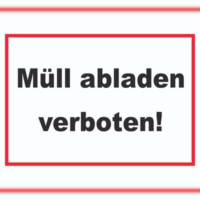 HB-Druck Müll abladen verboten Schild A4 (210x297mm)