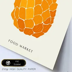 POSTER Set Mit 6 Lebensmittel Und Ernährungs Tropische Früchte Natur Und Botanikdrucke Für Innenarchitektur A3 & A4 Weißer Rahmen