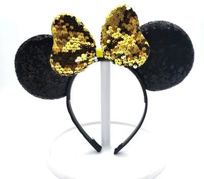 Uplift Picks Mickey Mouse Style Sequin Ear Headband Party Hair Hoop For Girls mickey Yellow